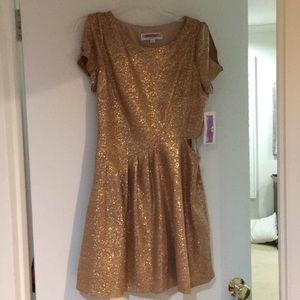 Adrianne papell gold dress